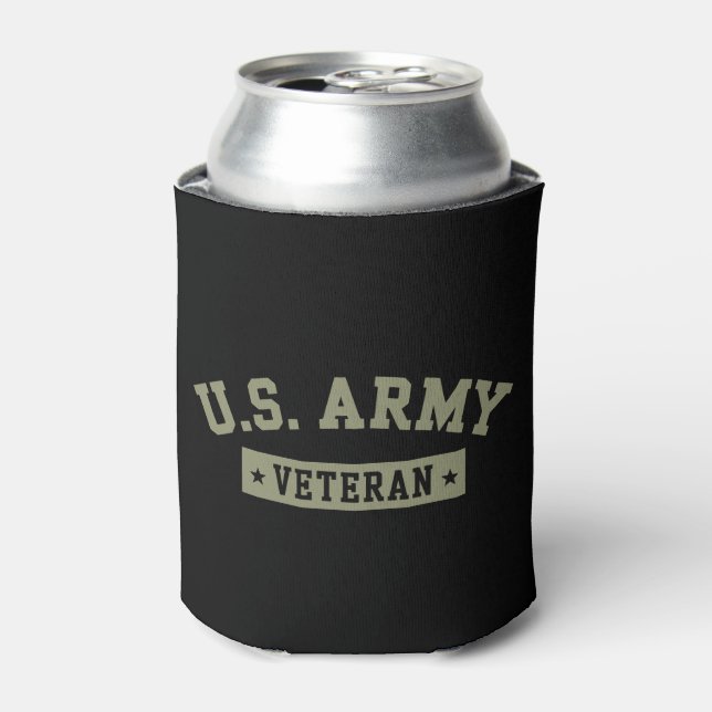 Enfriador De Latas U.S. Army Veteran Veterans America American Flag (Lata Anverso)