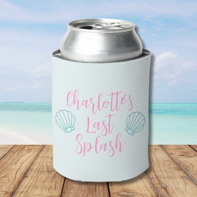 Enfriador De Latas Última Bachelorette de Splash Seashell Beach (Last Splash Seashell Beach Bachelorette Can Cooler)