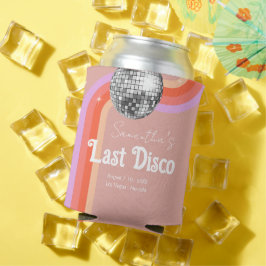Enfriador De Latas Última disco retro rosado fin de semana de soltera