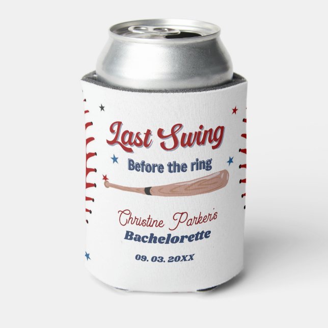Enfriador De Latas Último swing antes de la boda de Baseball  Despedi (Reverso de la lata)