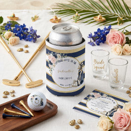 Enfriador De Latas Último Swing Antes de la Sortija Floral Azul Marin