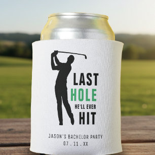 Enfriador De Latas Último Swing de Golf Fiesta de Soltero Blanco