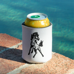 Enfriador De Latas Un caballo saltando con brío