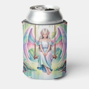 Enfriador De Latas Un Chica de ángel encantador en una flor