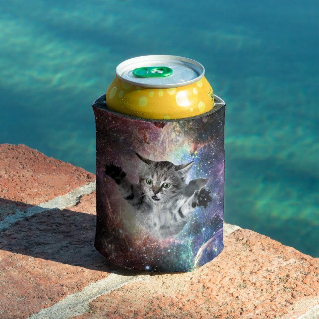 Enfriador De Latas Un gato gracioso en el espacio (Piscina in situ)