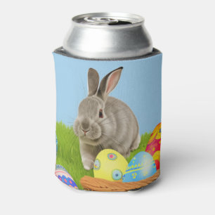 Enfriador De Latas Un lindo conejo de Pascua para un ánimo positivo