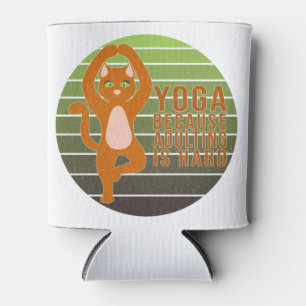 Enfriador De Latas Un lindo gato gracioso haciendo yoga. diseño diver