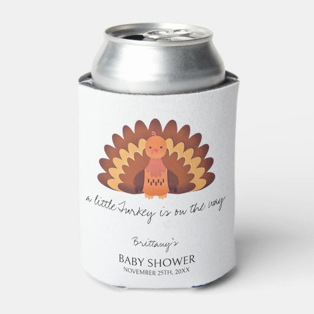 Enfriador De Latas Un pequeño Baby Shower de acción de gracias en Tur (Lata Anverso)