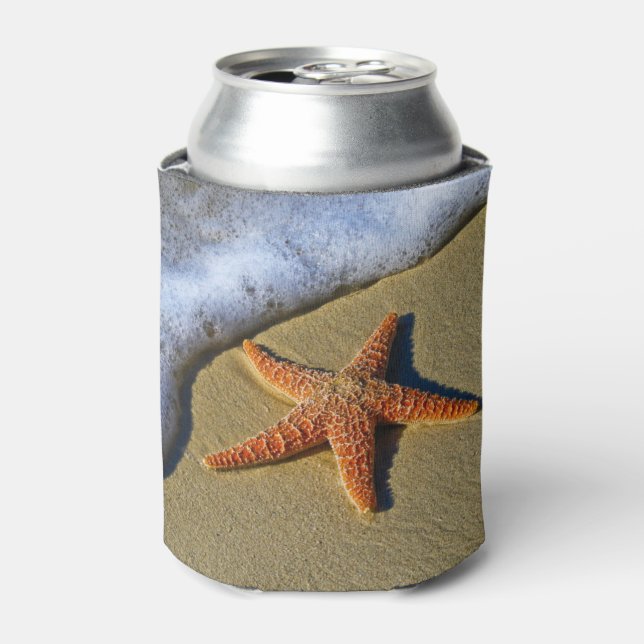 Enfriador De Latas Un pez estrella en la playa (Lata Anverso)