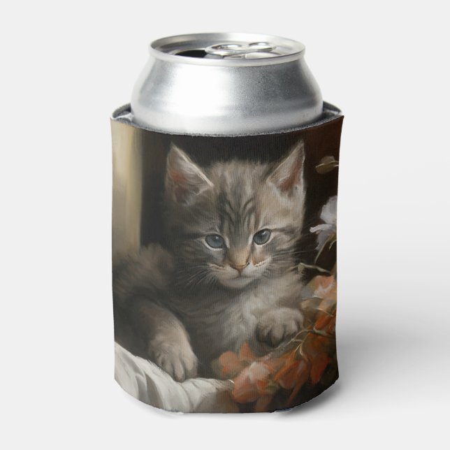 Enfriador De Latas Un rincón acogedor para un gatito (Lata Anverso)