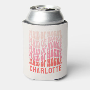 Enfriador De Latas Una doncella de honor rosa moderno jovencita retro