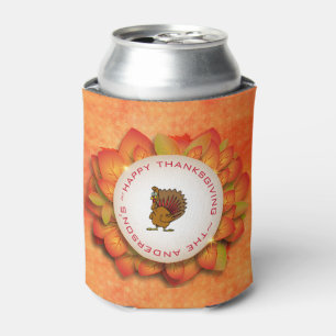 Enfriador De Latas Una guirnalda de hojas de otoño y Turquía