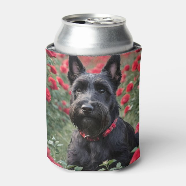 Enfriador De Latas "Una rosa roja para el territorio escocés negro" (Lata Anverso)