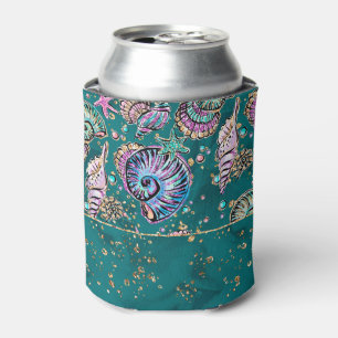 Enfriador De Latas Underwater Verde azulada Luxe Caminatas de Oro P
