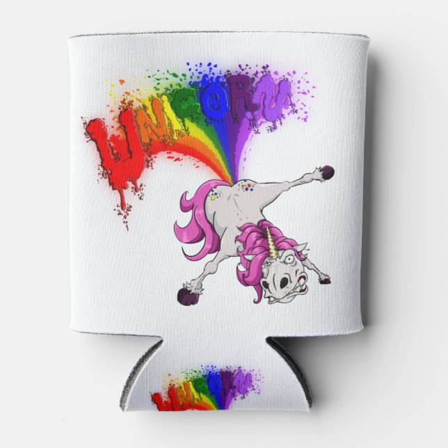 Enfriador De Latas unicorn rainbow fart (Anverso)