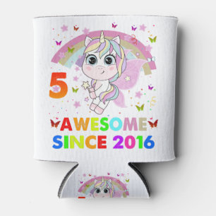 Enfriador De Latas Unicornio de 5 años, parte de Unicornio, Chica de