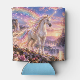 Enfriador De Latas Unicornio de Arcoíris Encantado Rosa