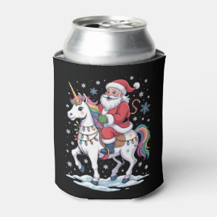 Enfriador De Latas Unicornio de Santa Claus Navidad Luces Arcoíris Na