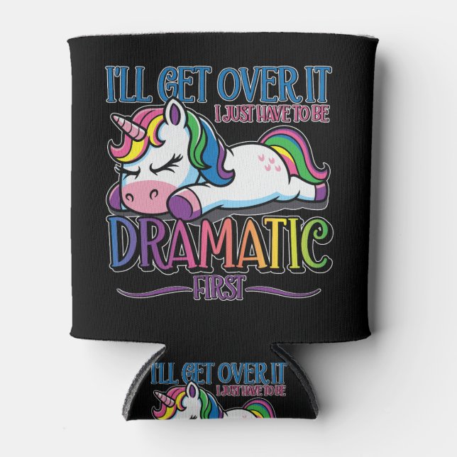 Enfriador De Latas Unicornio dramático (Anverso)