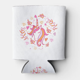 Enfriador De Latas Unicornio en rosa y Naranja