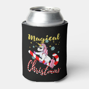 Enfriador De Latas Unicornio mágico para Navidades con Purpurina