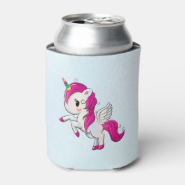 Enfriador De Latas Unicornio rosado con alas