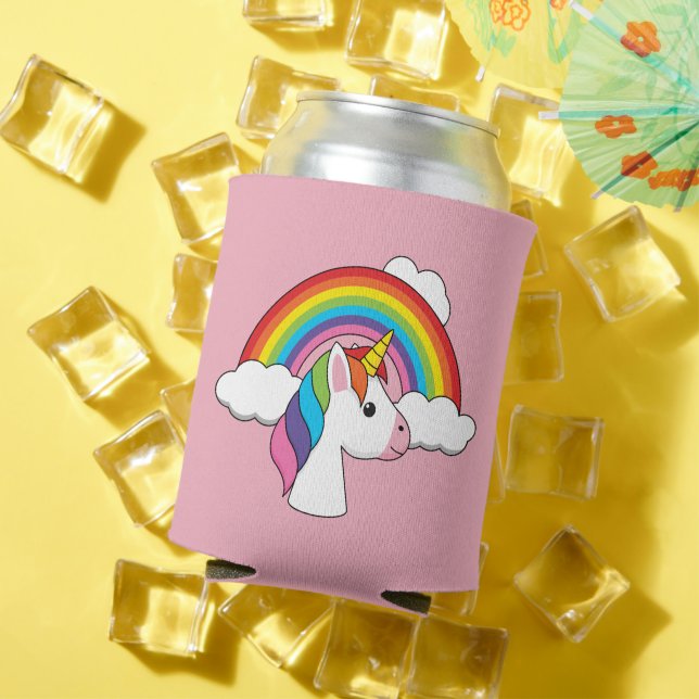 Enfriador De Latas Unicornio y arcoiris con nubes kawaii (Verano in situ)