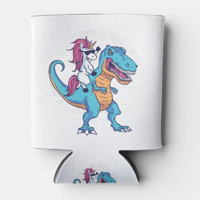 Enfriador De Latas Unicornio y T-Rex (Anverso)