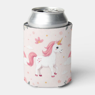 Enfriador De Latas Unicornios, Arcoíris, Flores, Bonito