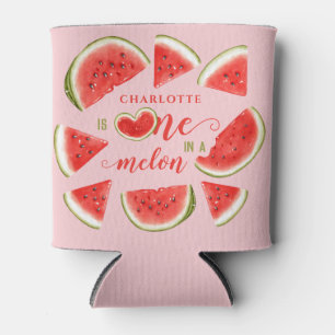 Enfriador De Latas Uno En Un Melón Cute De Melón Rosa Primer Cumpleañ