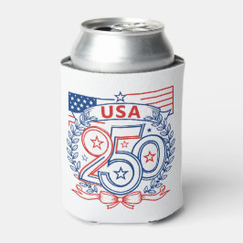 Enfriador De Latas USA 250 Patriotic Anniversary Emblem Design