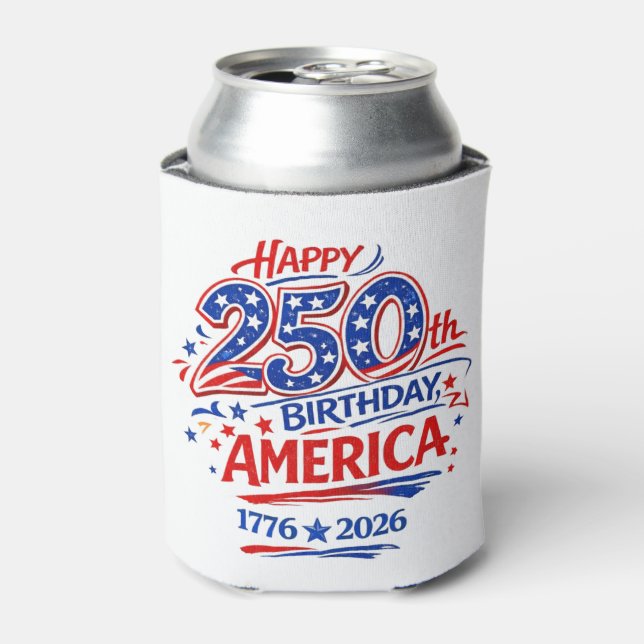 Enfriador De Latas USA America 250th Anniversary Patriotic (Lata Anverso)