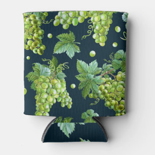 Enfriador De Latas Uva verde: Patrón oscuro de acuarela