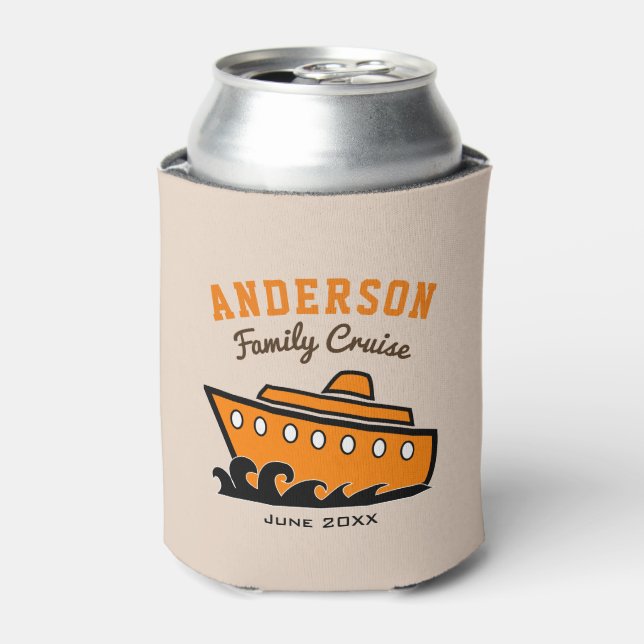 Enfriador De Latas Vacaciones de crucero de la familia de nombres per (Lata Anverso)