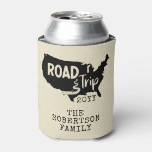 Enfriador De Latas Vacaciones familiares de personalizados   Mapa de 