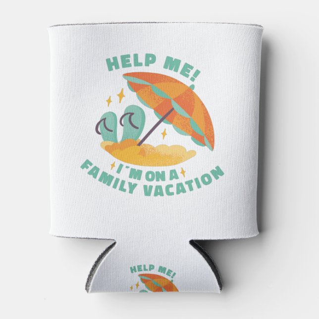 ENFRIADOR DE LATAS VACACIONES FAMILIARES EN LA PLAYA, ¡AYÚDENME! ESTO (Anverso)