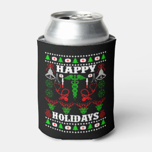 Enfriador De Latas vacaciones felices navidades divertidos enfermería