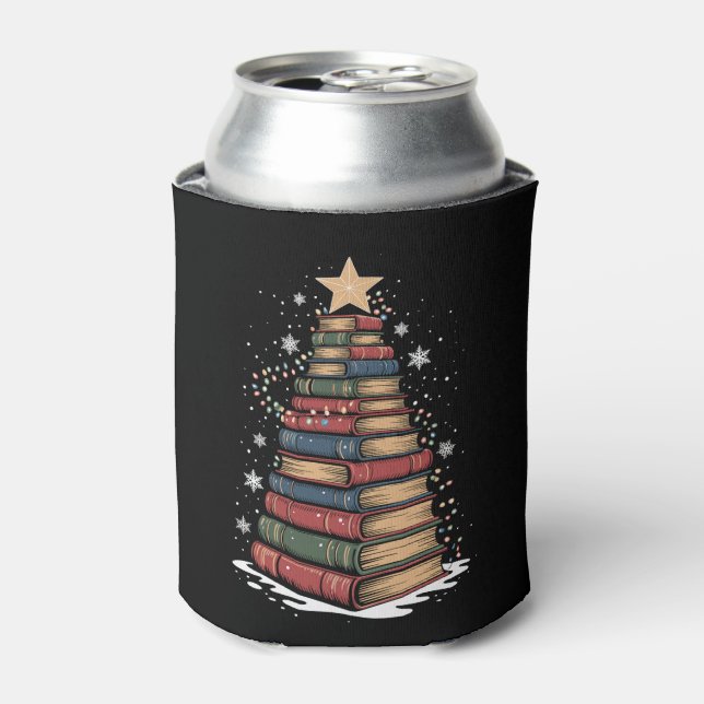 Enfriador De Latas Vacaciones navideñas para profesores bibliotecario (Lata Anverso)