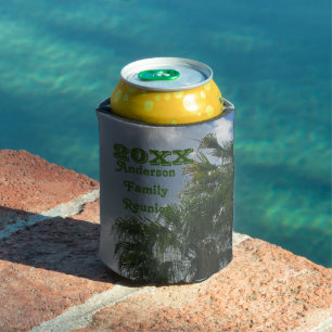 Enfriador De Latas Vacaciones veraniegas de Reunión Familiar Tropical