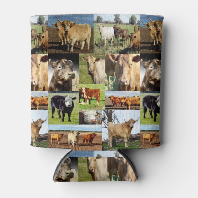 Enfriador De Latas Vacas En Un Collage de fotos, (Anverso)