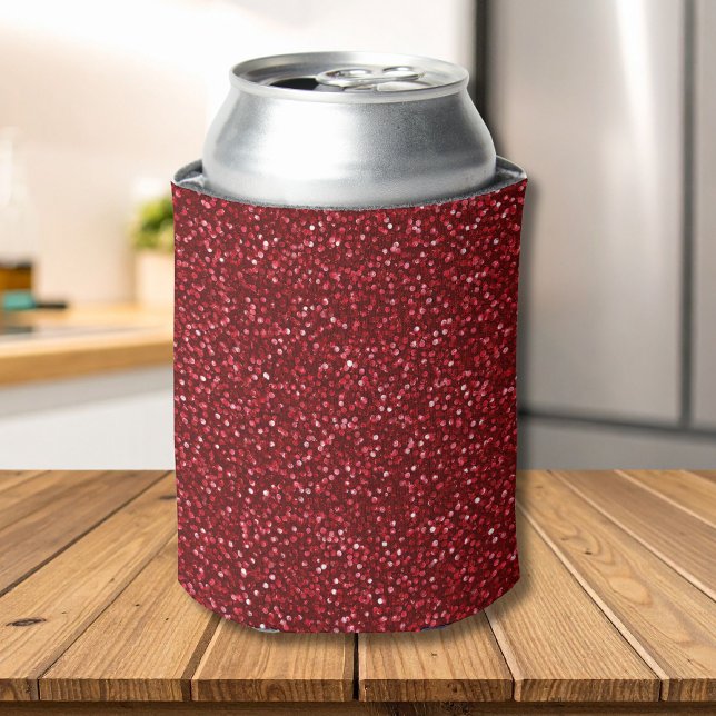 Enfriador De Latas Valentine Classic Trendy Red Glitter (Subido por el creador)
