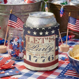 Enfriador De Latas Vámonos de fiesta como si fuera 1776 | Vintage 4 d