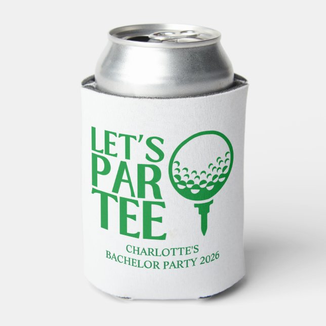Enfriador De Latas Vamos a Par Tee Fiesta de Soltera de Golf (Lata Anverso)