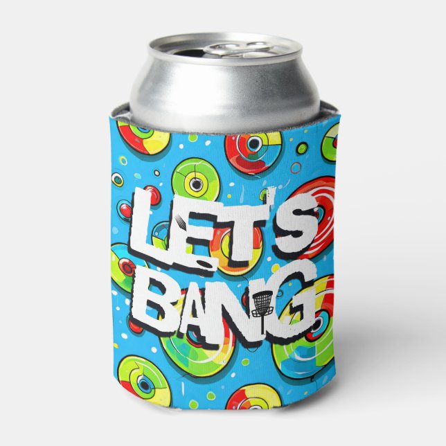 Enfriador De Latas Vamos Bang | Tema del disco de golf (Lata Anverso)