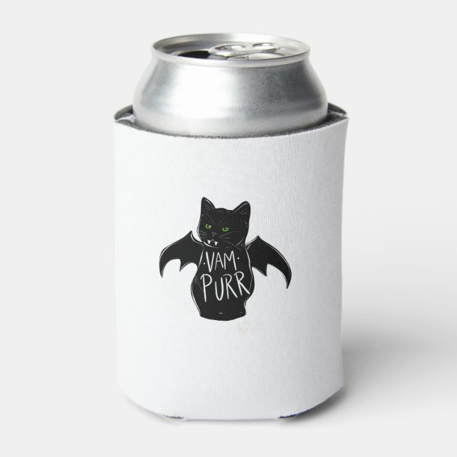 Enfriador De Latas Vampurr Stay Spooky lindo gato gato gracioso negro (Lata Anverso)