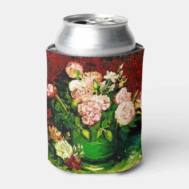Enfriador De Latas Van Gogh Peonies y Rosas (Lata Anverso)