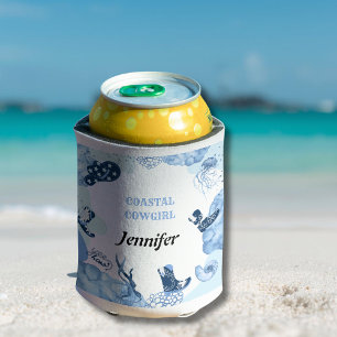Enfriador De Latas vaquera costera azul