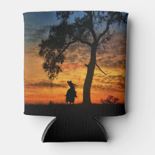 Enfriador De Latas Vaquero de cuerdas Country Western y caballo al at