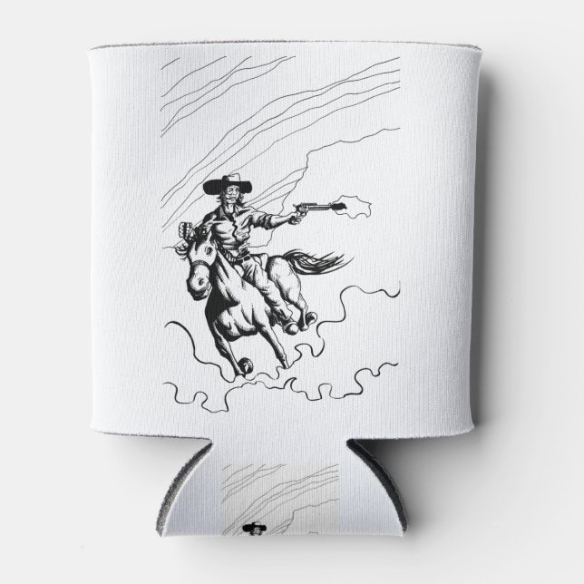 Enfriador De Latas Vaquero En ilustracion De Caballo (Anverso)