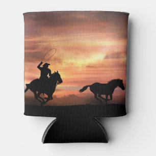 Enfriador De Latas Vaquero Ropando Caballo Salvaje Occidental